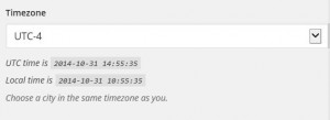 Timezone settings in WordPress using UTC offset