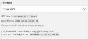 Timezone settings in WordPress using a city