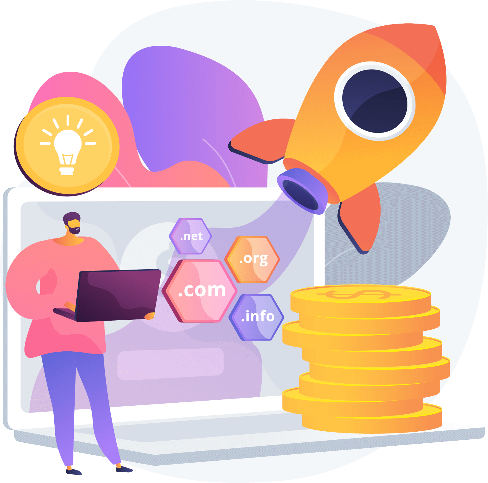 Domains for Sale Online business abstract concept vector illustration