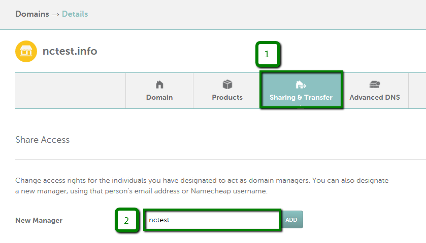 Namecheap Account Delegation