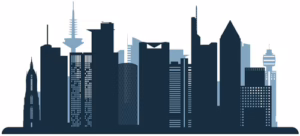 Clean graphic of Frankfurt skyline representing Managed WordPress Hosting in Frankfurt, Germany.