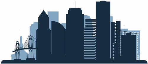 Managed WordPress Hosting in Oregon – Pacific Northwest Graphic Stylized Oregon skyline used to represent managed WordPress hosting in Oregon.