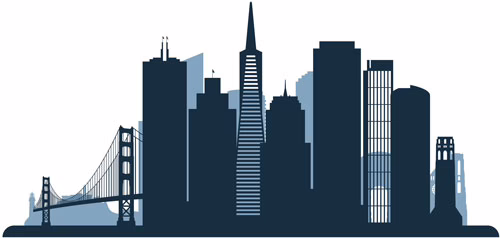 San Francisco skyline illustration highlighting managed WordPress hosting in San Francisco.