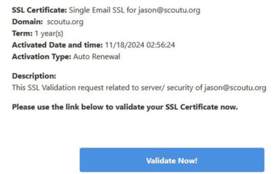 SSL Validation Email Scam: Real Example, Real Risk