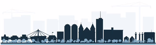 Stavanger skyline silhouette representing Glimmernet's managed WordPress hosting in Stavanger, Norway