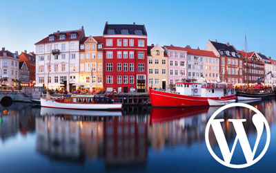 WordPress hosting now available in Denmark featuring Copenhagen's Nyhavn harbour
